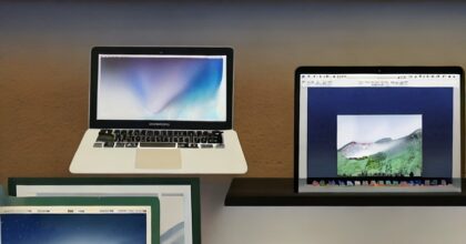Macbooks on display in a store. AI generated image for Blog of Amar Vyas