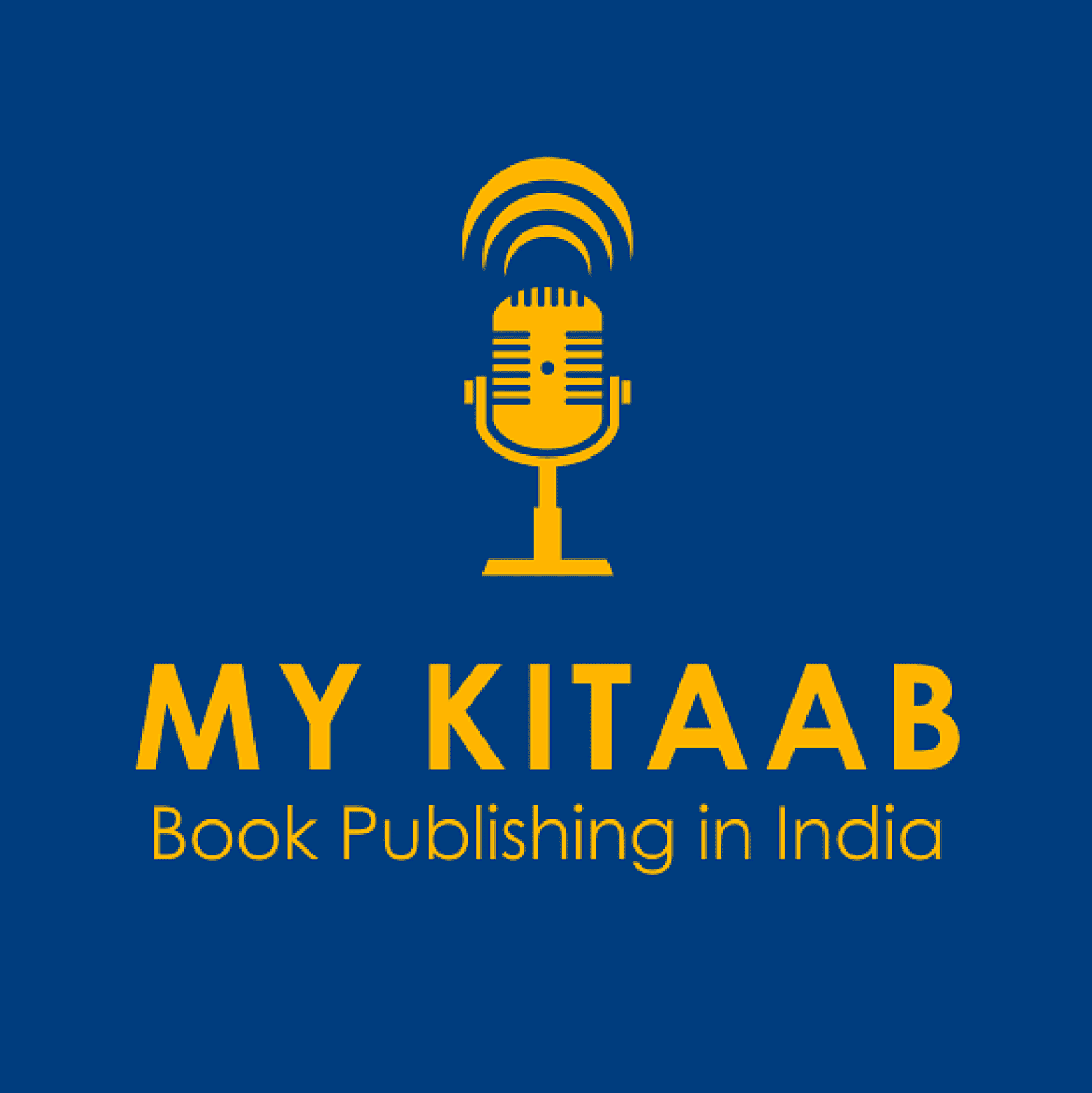 Logo for MyKitaab Podcast, How to Publish and Market Your Books.